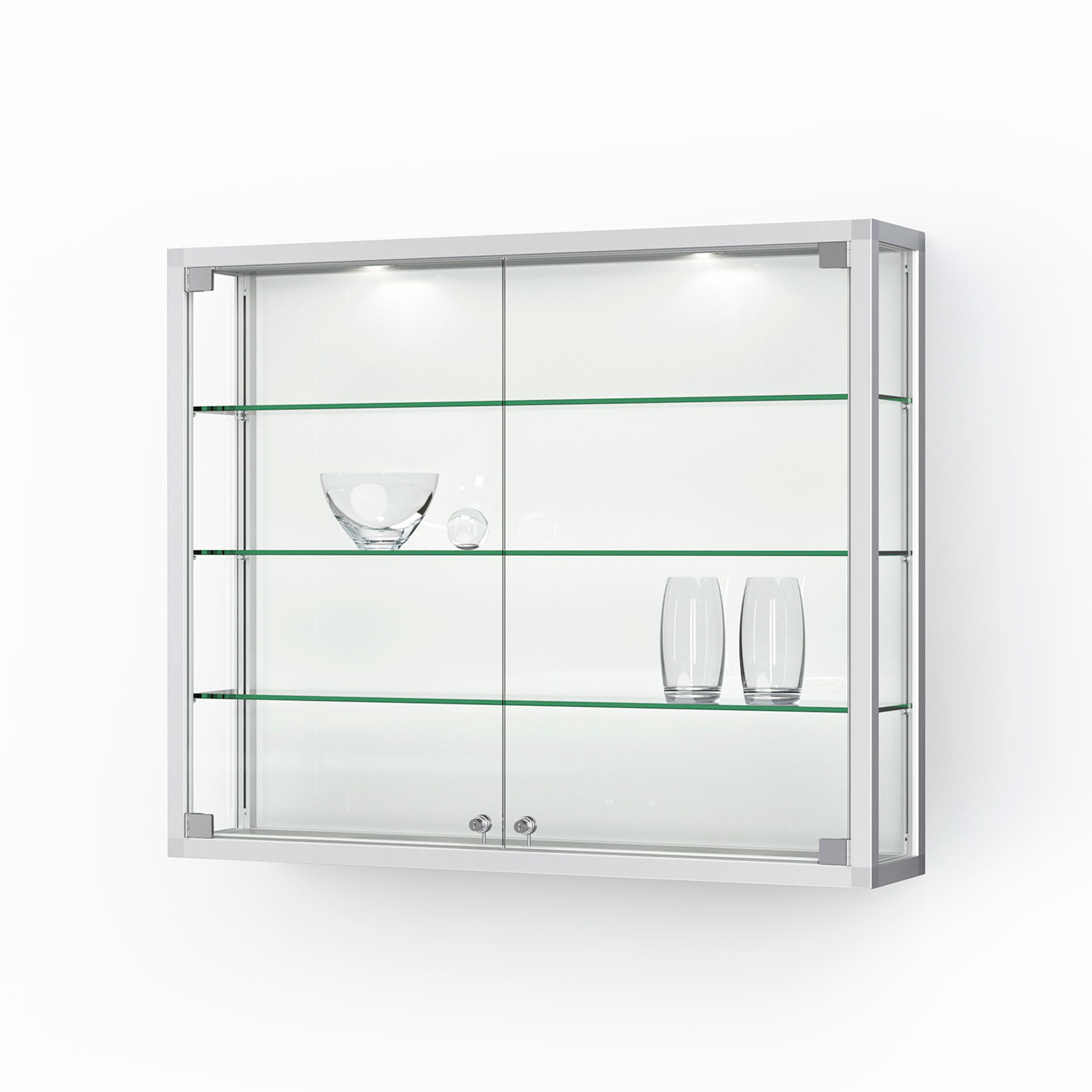 Vitrine, Glasvitrine, Wandvitrine, Schrankglas, Regalvitrine