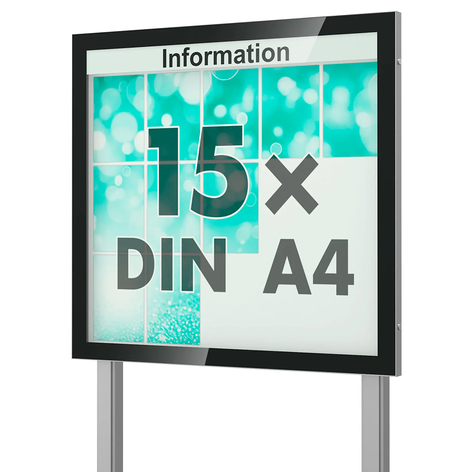 15 x DIN A4 Schaukasten Visus - freistehend mit Ständer